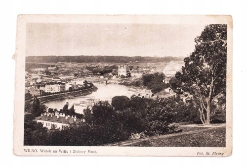 WILNO - WIDOK NA RZEKĘ WILIĘ, PANORAMA MIASTA II RP