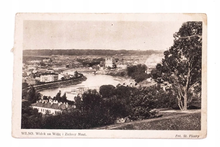 WILNO - WIDOK NA RZEKĘ WILIĘ, PANORAMA MIASTA II RP