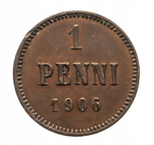 Finlandia, Mikołaj II (1895-1917), 1 penni 1906