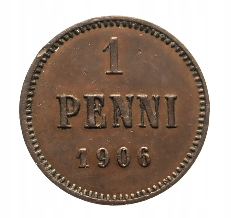 Finlandia, Mikołaj II (1895-1917), 1 penni 1906