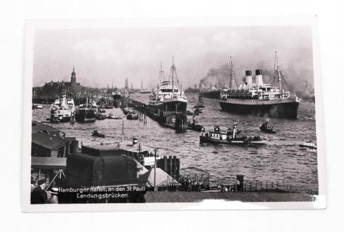 STARA POCZTÓWKA - NIEMCY, HAMBURG, PORT, STATKI