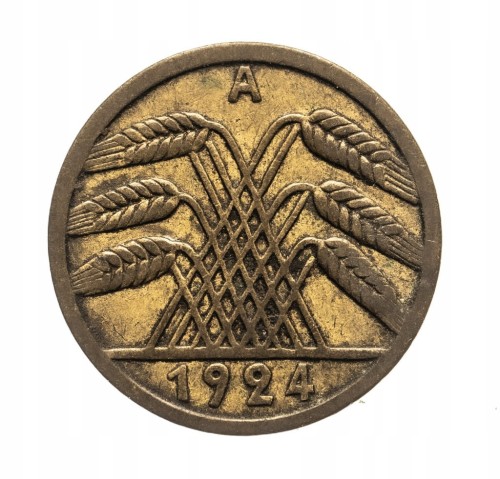 Niemcy, Republika Weimarska (1918-1933), 5 Reichspfennig 1924 A, Berlin