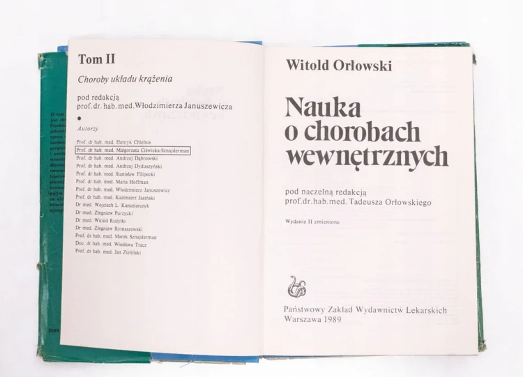 KSIĄŻKA W. ORŁOWSKI, NAUKA O CHOROBACH WEWNĘTRZNYCH, TOMY 1-8 (1988 - 1990)