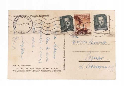 WARSZAWA - POMNIK KOPERNIKA 1953