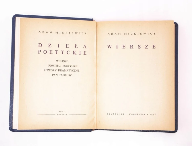 STARA KSIĄŻKA ADAM MICKIEWICZ - DZIEŁA POETYCKIE, TOMY 1-4 (1964 - 1965)