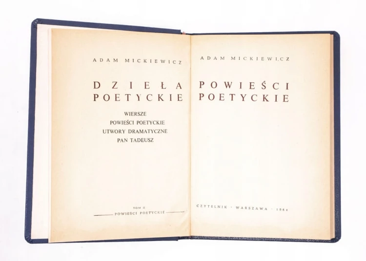 STARA KSIĄŻKA ADAM MICKIEWICZ - DZIEŁA POETYCKIE, TOMY 1-4 (1964 - 1965)