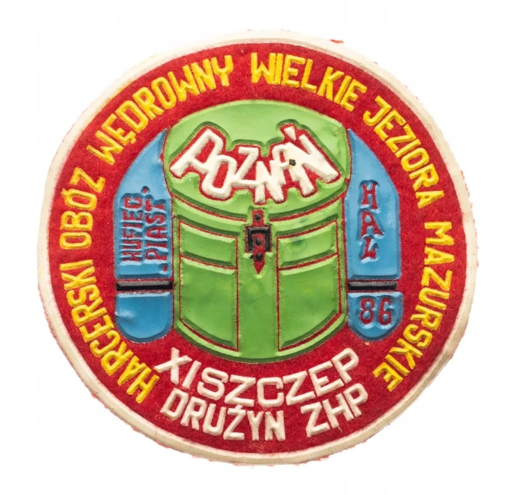 NASZYWKA HARCERSKA - OBÓZ WĘDROWNY WIELKIE JEZIORA MAZURSKIE, POZNAŃ 1986