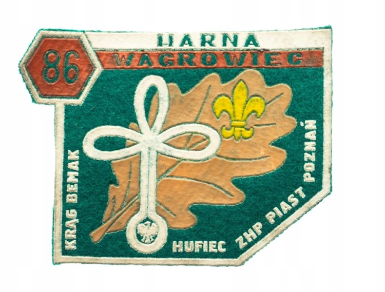 NASZYWKA HARCERSKA - HUFIEC ZHP PIAST POZNAŃ, HARNA WĄGROWIECKA 1986