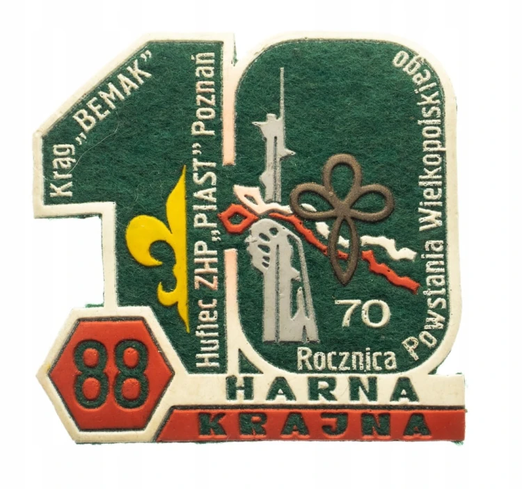 NASZYWKA HARCERSKA - HUFIEC ZHP PIAST POZNAŃ, HARNA KRAJNA 1988