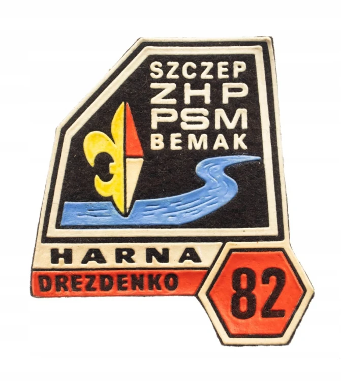 NASZYWKA HARCERSKA - SZCZEP ZHP PSM BEMAK, HARNA DREZDENKO 1982