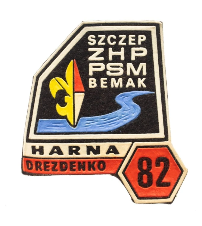 NASZYWKA HARCERSKA - SZCZEP ZHP PSM BEMAK, HARNA DREZDENKO 1982