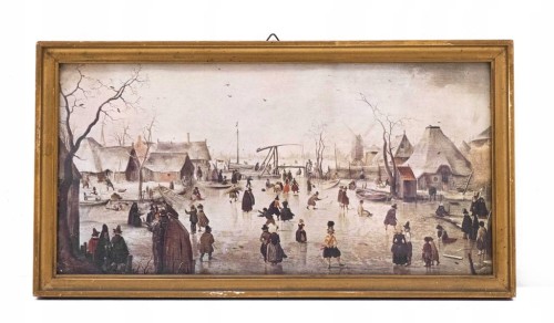 STARY OBRAZ - ICE-SKATING IN A VILLAGE, HENDRICK AVERCAMP (druk)