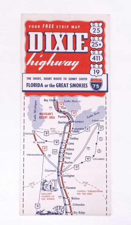 STARA MAPA PODRÓŻNICZA - USA, FLORYDA