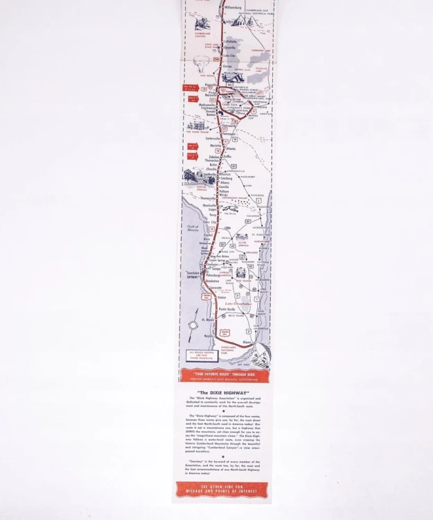 STARA MAPA PODRÓŻNICZA - USA, FLORYDA