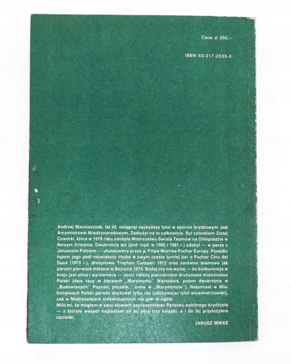 STARA KSIĄŻKA BRYDŻ SPORTOWY 1986