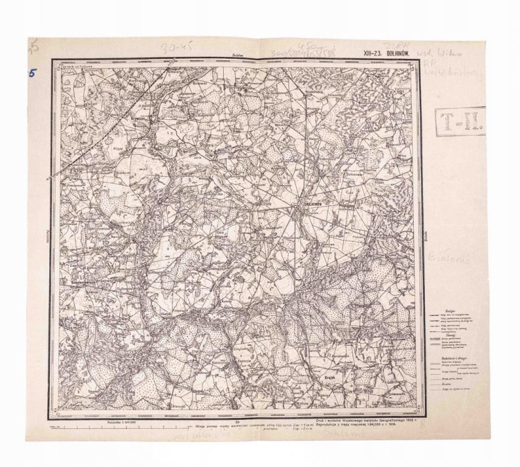 STARA MAPA - DOŁHINÓW, KOŚCIENIEWICE, KRAJSK, KRYWICZE 1922