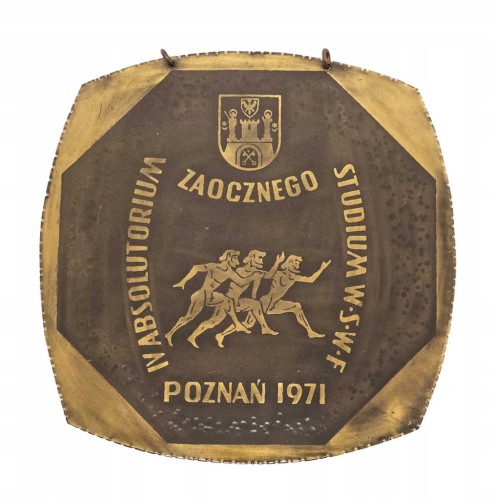 PLAKIETA IV ABSOLUTORIUM ZAOCZNEGO STUDIUM WSWF, POZNAŃ 1971
