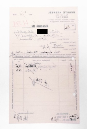 STARY RACHUNEK - H. HAENSEL FABRYKA ESENCJI OLEJKÓW BARWNIKÓW, BIELSKO 1936