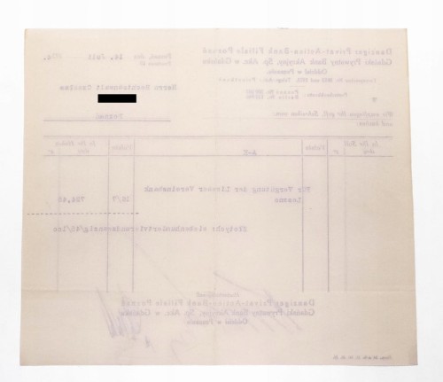 STARY RACHUNEK - GDAŃSKI PRYWATNY BANK AKCYJNY, GDAŃSK / POZNAŃ 1934