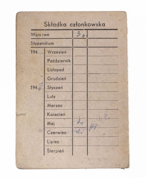 LEGITYMACJA BRATNIEJ POMOCY STOW. STUDENTÓW UNIW. POZNAŃ II RP