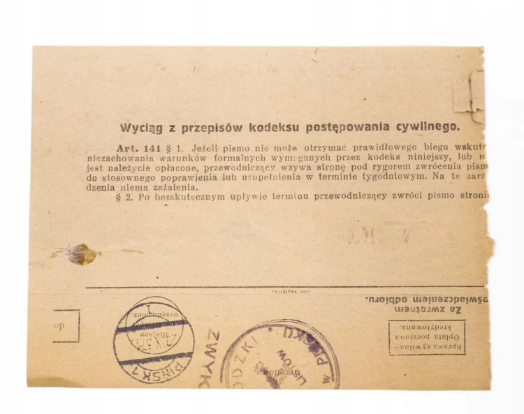 STARE PISMO - WEZWANIE SĄDOWE, SĄD GRODZKI, PIŃSK 1934