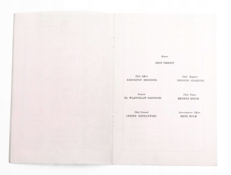 STARA KSIĄŻECZKA - LISTA PASAŻERÓW REJSU M/S MATORY 1965