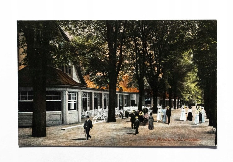 STARA POCZTÓWKA - NIEMCY, BAD NAUHEIM, ALEJA COLONNADEN