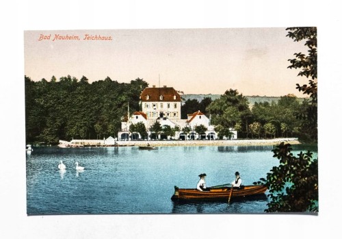 STARA POCZTÓWKA - NIEMCY, BAD NAUHEIM, STAW TEICHHAUS