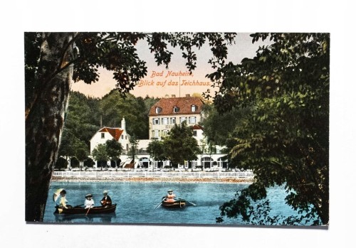 STARA POCZTÓWKA - NIEMCY, BAD NAUHEIM, STAW TEICHHAUS