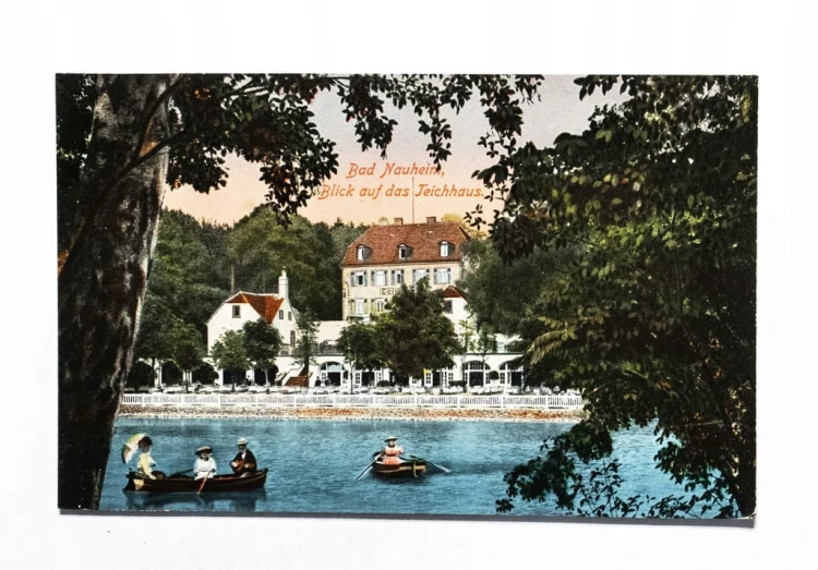 STARA POCZTÓWKA - NIEMCY, BAD NAUHEIM, STAW TEICHHAUS