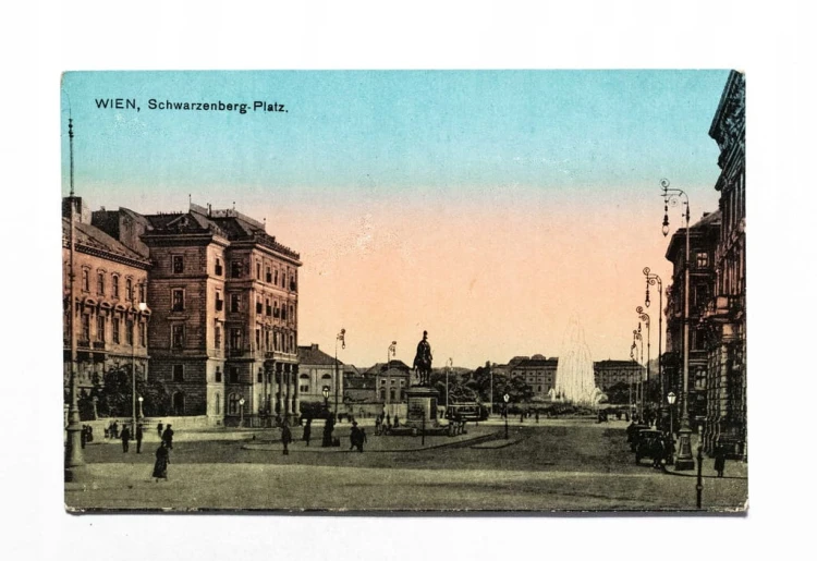 STARA POCZTÓWKA - AUSTRIA, WIEDEŃ, PLAC SCHWARZENBERG