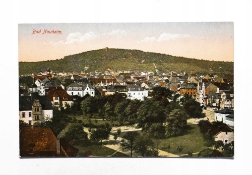 STARA POCZTÓWKA - NIEMCY, BAD NAUHEIM, PANORAMA MIASTA