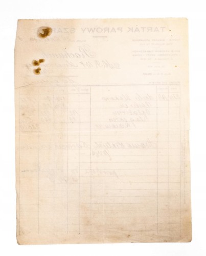 RACHUNEK - TARTAK PAROWY SZAPIRO, WILNO 1938