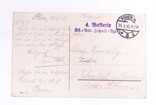 POZNAŃ - DYREKCJA POCZTY, ŚW. MARCIN, FELDPOST 1915