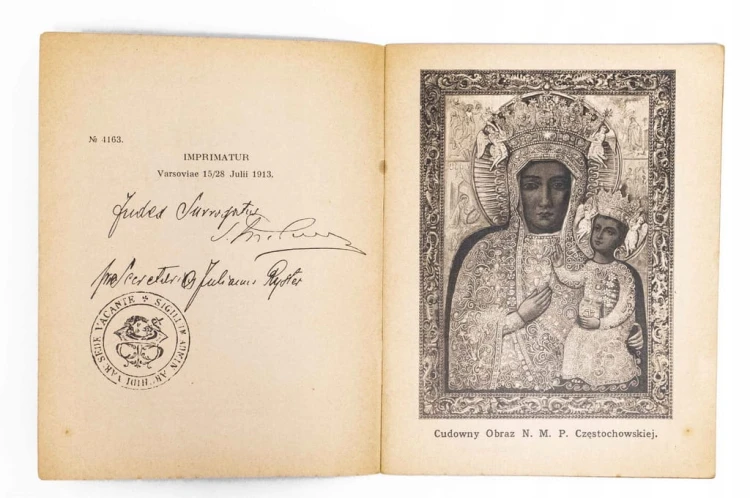 STARA KSIĄŻKA STACJE MĘKI PAŃSKIEJ, PAMIĄTKA Z CZĘSTOCHOWY 1913