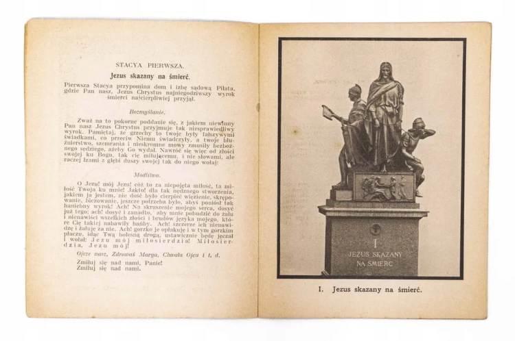 STARA KSIĄŻKA STACJE MĘKI PAŃSKIEJ, PAMIĄTKA Z CZĘSTOCHOWY 1913