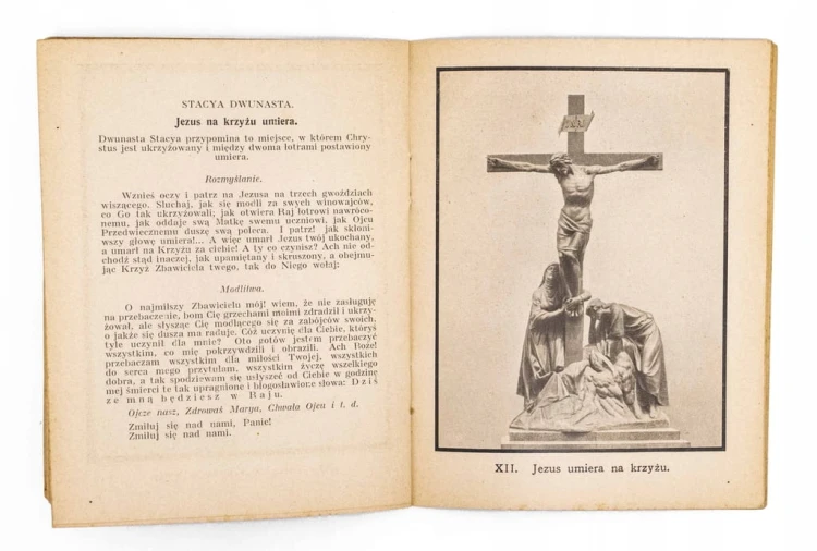 STARA KSIĄŻKA STACJE MĘKI PAŃSKIEJ, PAMIĄTKA Z CZĘSTOCHOWY 1913