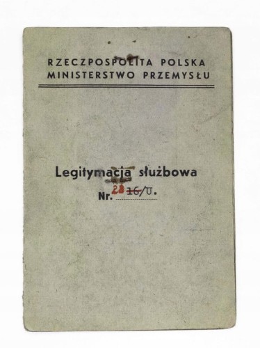 LEGITYMACJA SŁUŻBOWA - CUKROWNIA, OPALENICA 1945