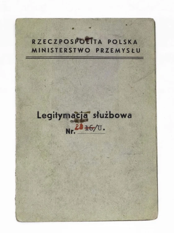 LEGITYMACJA SŁUŻBOWA - CUKROWNIA, OPALENICA 1945