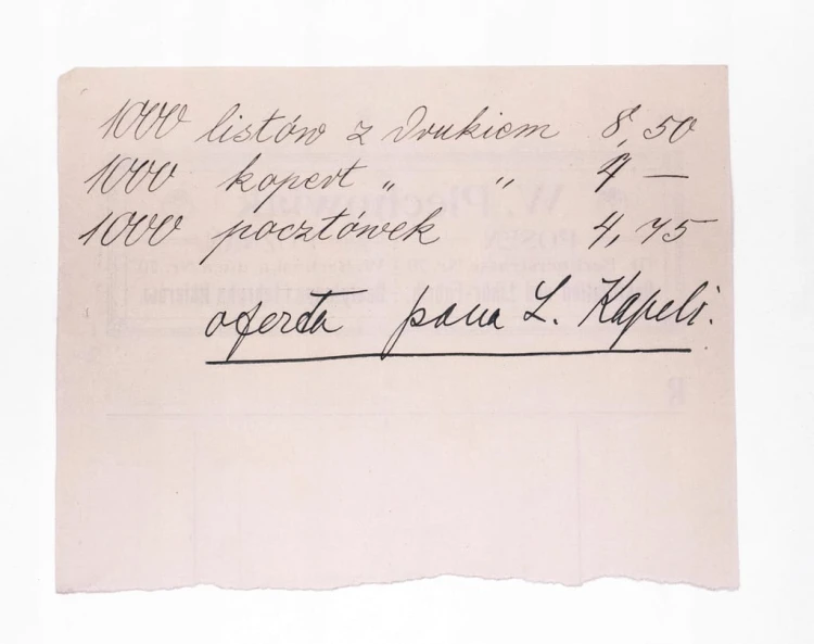 STARY RACHUNEK - W. PIECHOWIAK, DESTYLACJA I FABRYKA LIKIERÓW, POZNAŃ 191?