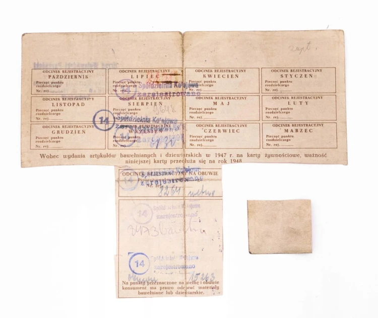 KARTA ODZIEŻOWA I ŻYWNOŚCIOWA - PKP, POZNAŃ 1947