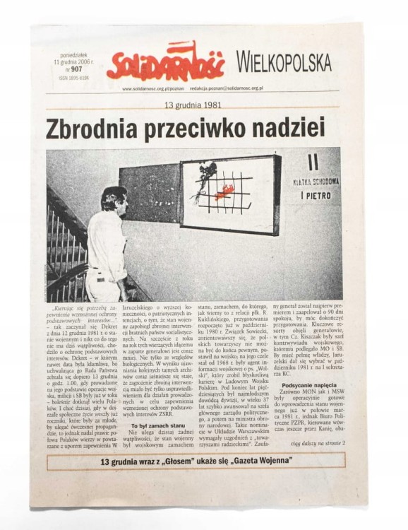 GAZETA SOLIDARNOŚĆ WIELKOPOLSKA, ZBRODNIA PRZECIWKO NADZIEI 1981 (2006)
