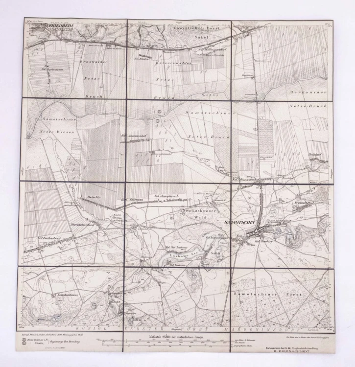 STARA MAPA - WOJ. WIELKOPOLSKIE, SZAMOCIN I OKOLICE 1900