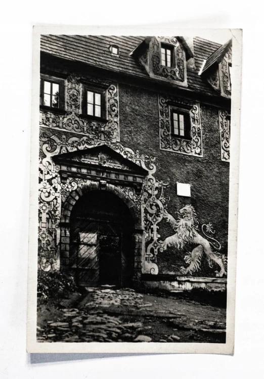 WAŁBRZYCH - PORTAL ZAMKU GRODNO W ZAGÓRZU ŚLĄSKIM 1951