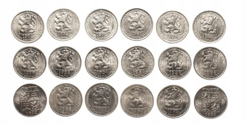 Czechosłowacja, zestaw 10 halerzy 1974-1992 (18 szt.)