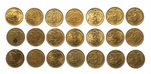 Czechosłowacja, zestaw 20 halerzy 1972-1992 (21 szt.)