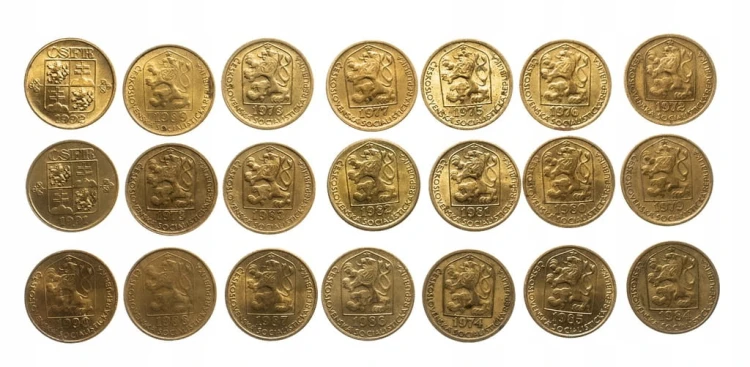 Czechosłowacja, zestaw 20 halerzy 1972-1992 (21 szt.)