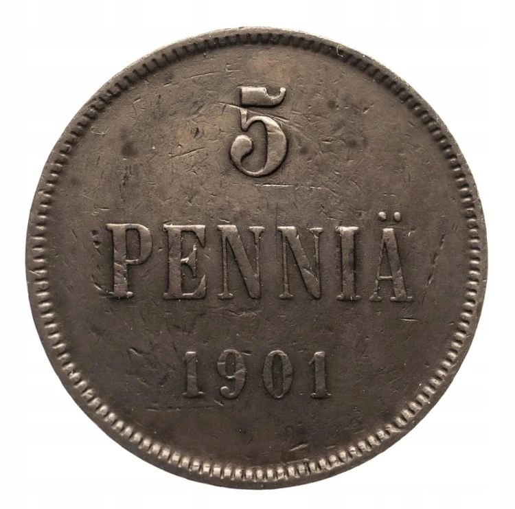 Finlandia, Mikołaj II (1895-1917), 5 pennia 1901