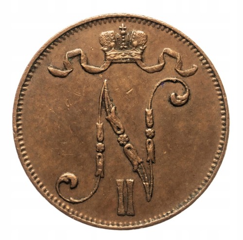 Finlandia, Mikołaj II (1895-1917), 5 pennia 1908