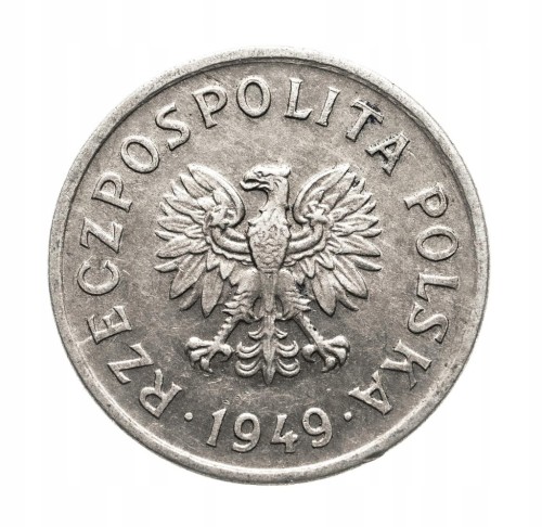 Polska, PRL (1944-1989), 10 groszy 1949, aluminium